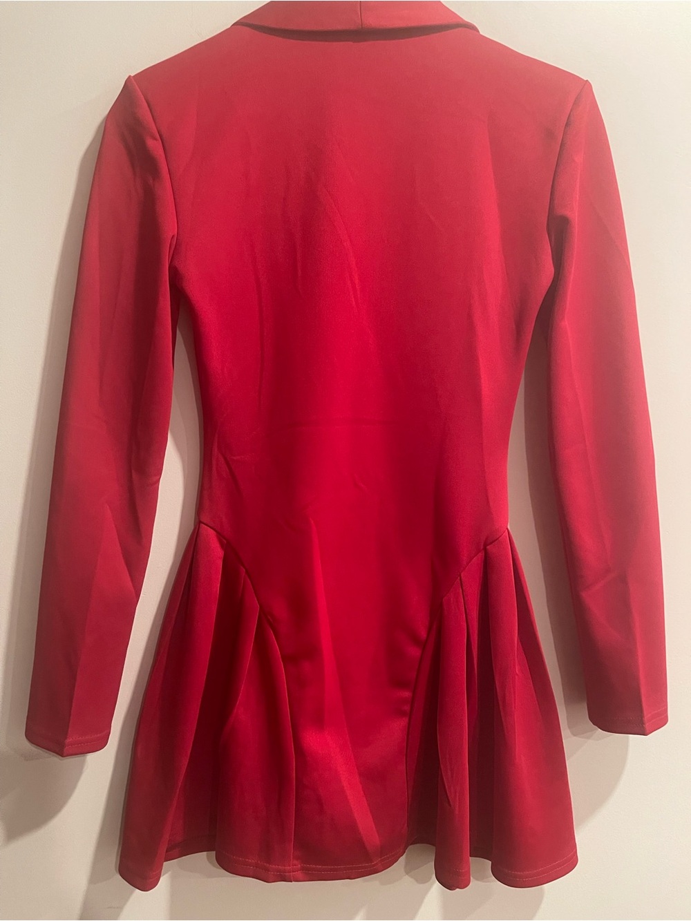 NEW NO TAGS Red Long Sleeve Tailored Custom dress NWOT XS Petite RUNS VERY SMALL - Picture 4 of 14